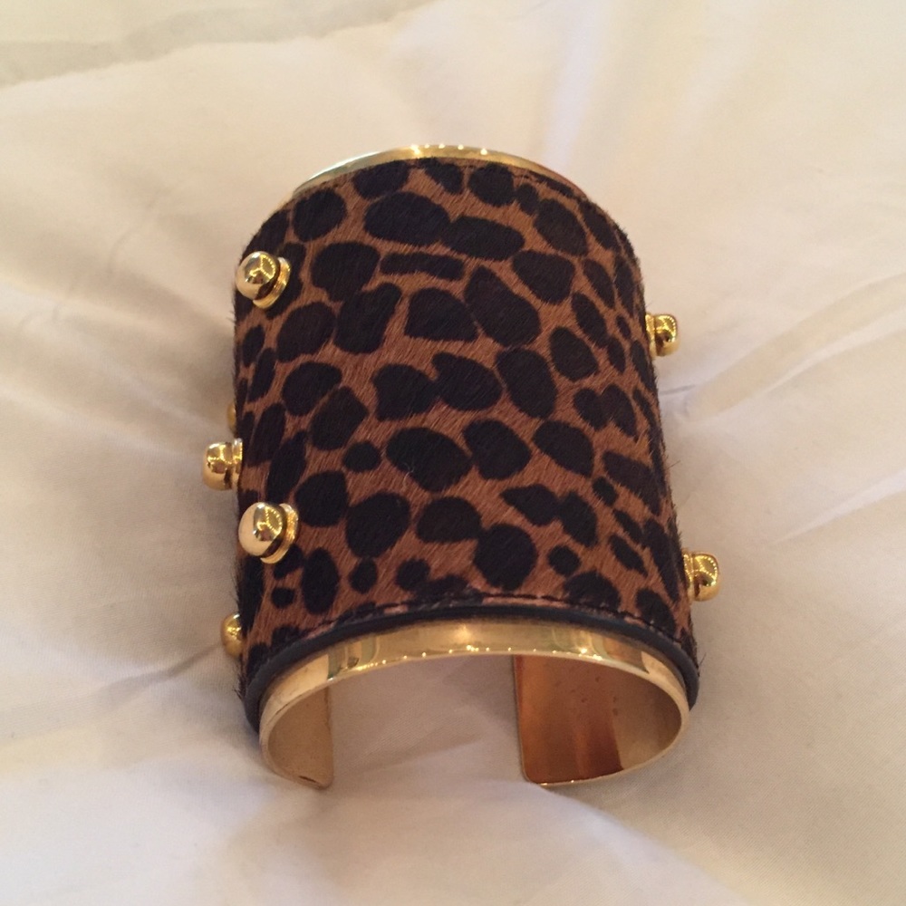 Vince Camuto leopard print and gold cuff